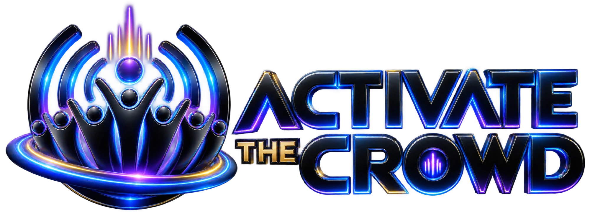 Activate The Crowd — neon chrome brand logo