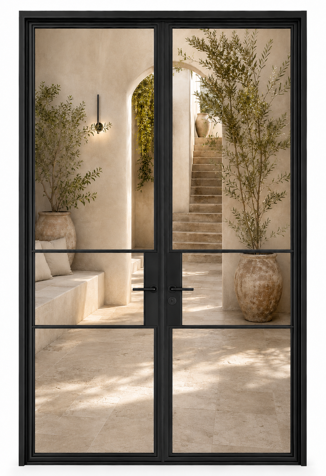 6-Lite Divider Double Steel Door — closed