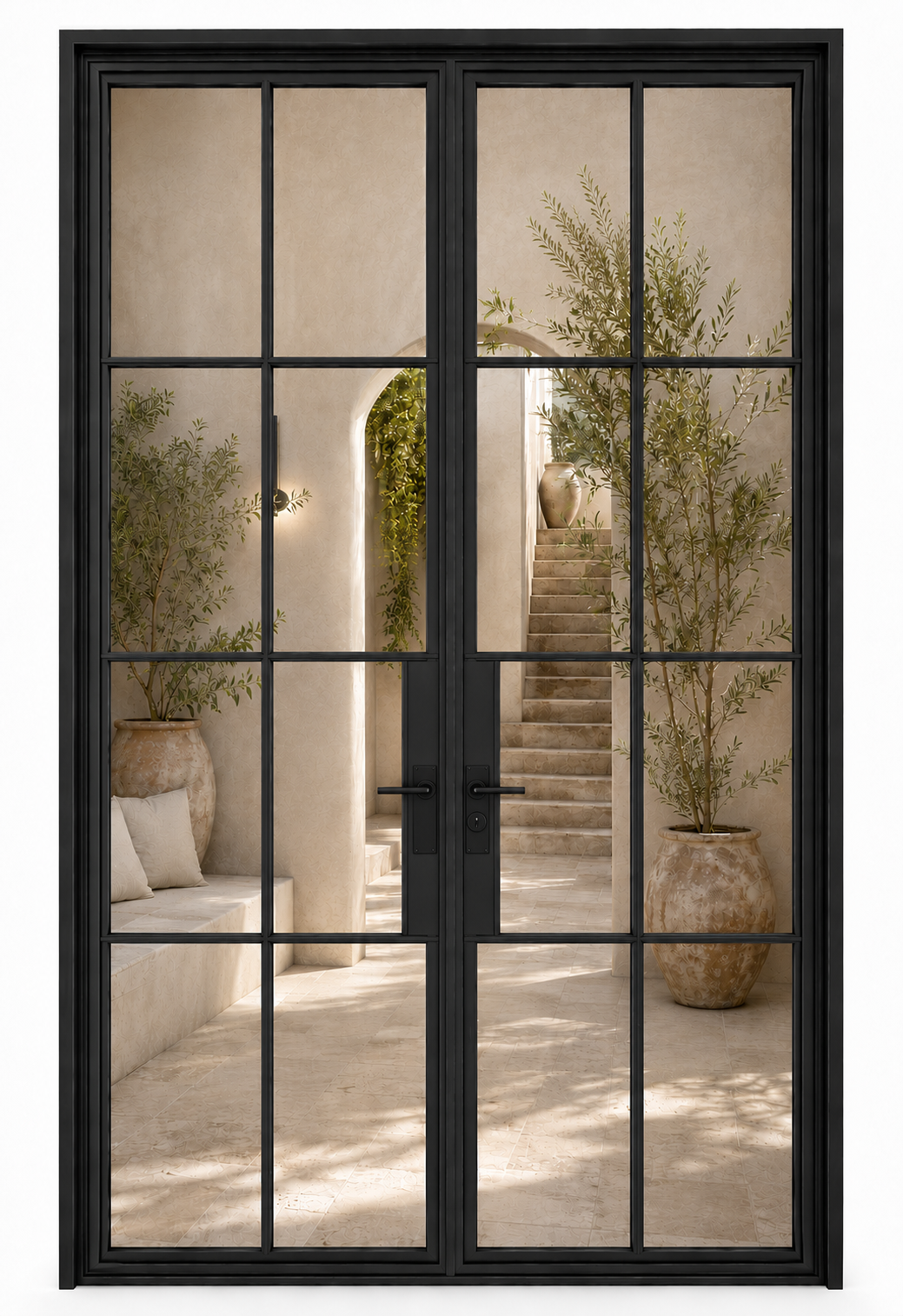 16-Lite Divider Double Steel Door — closed