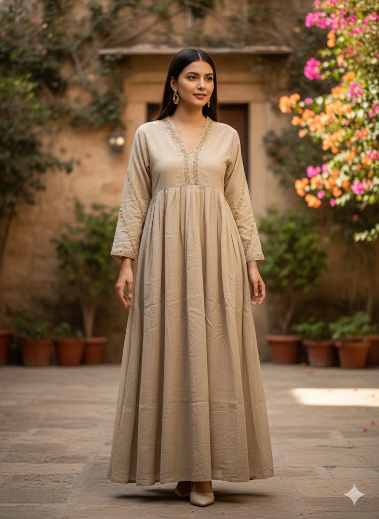 Sage Garden Embroidered Dress