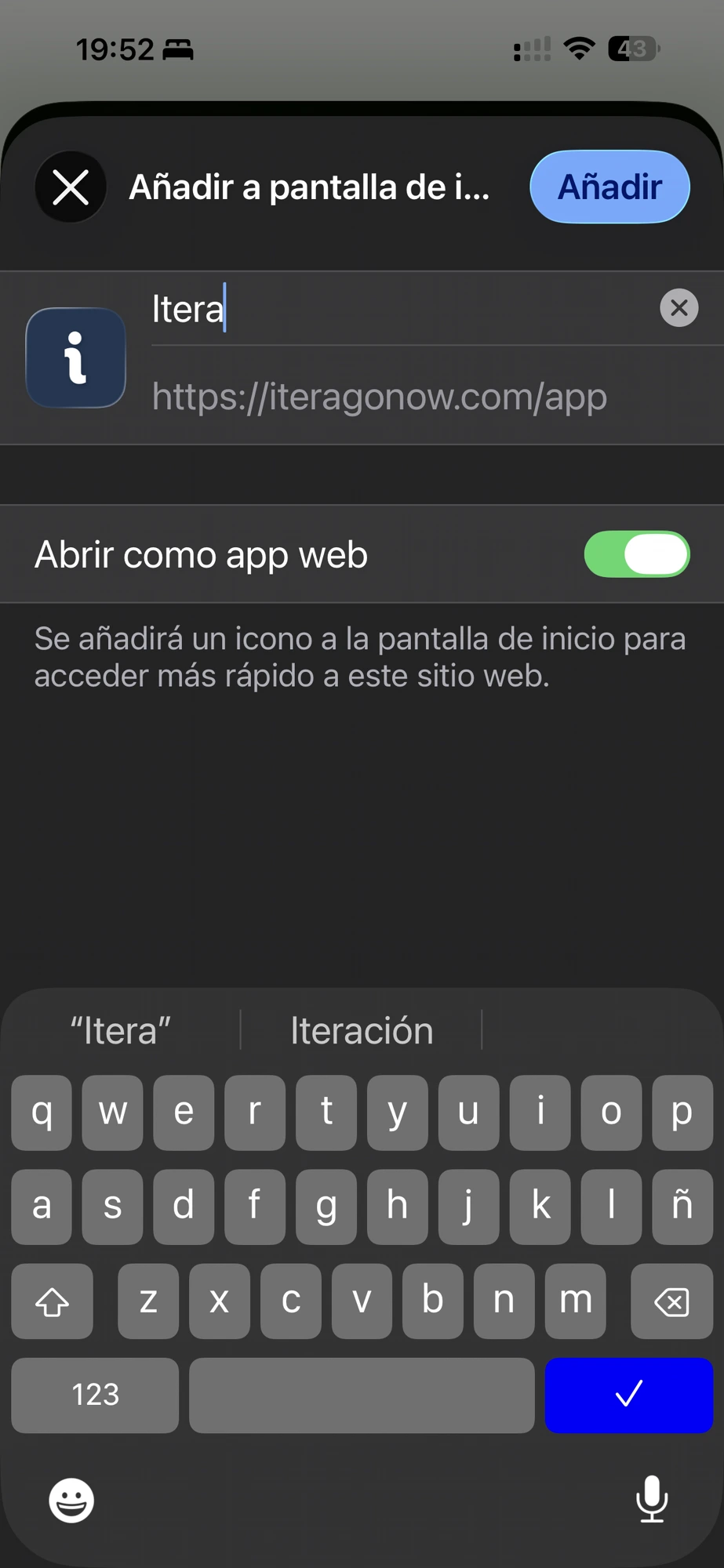 Paso 4: Tocá «Añadir» y listo