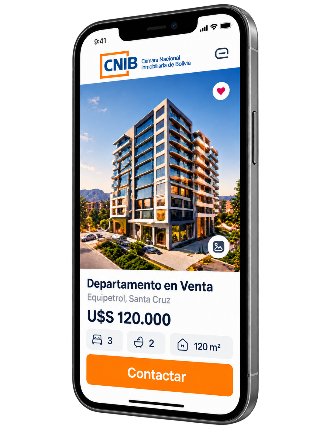 App CNIB Connect: ficha de propiedad con botón de contacto