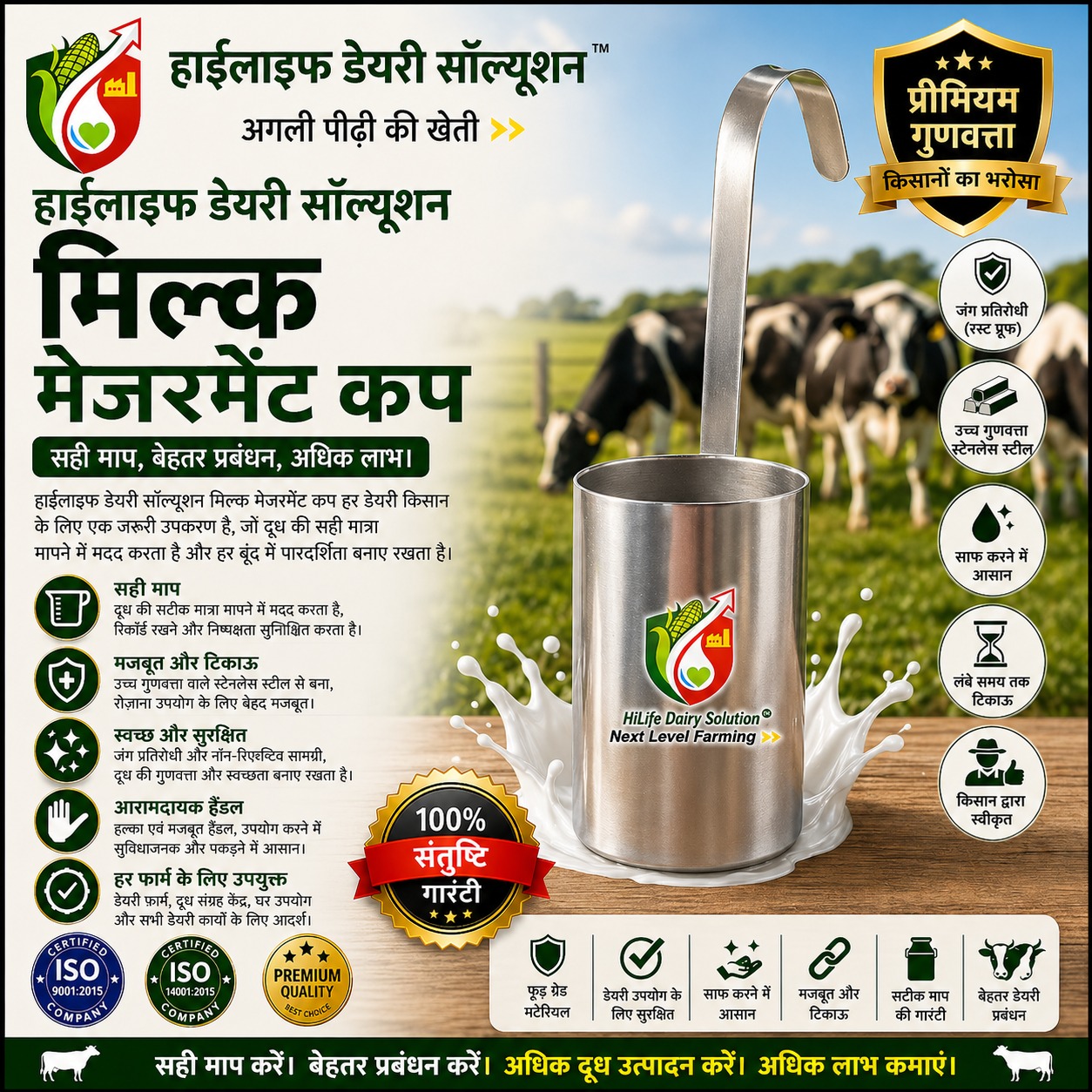 HiLife Milk Measurement Cup (500 ml · SS)
