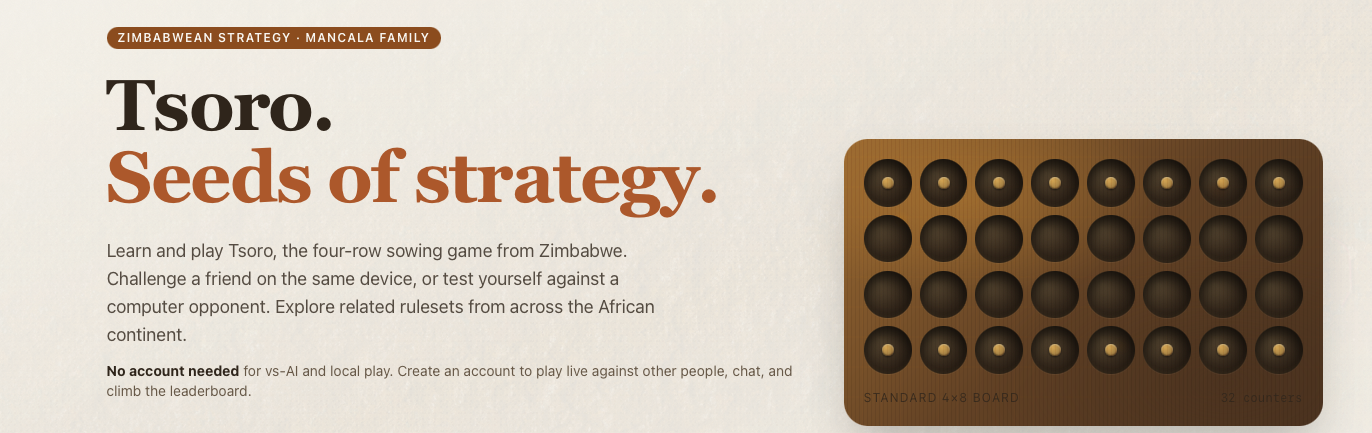 Play Tsoro — the Zimbabwean strategy board game