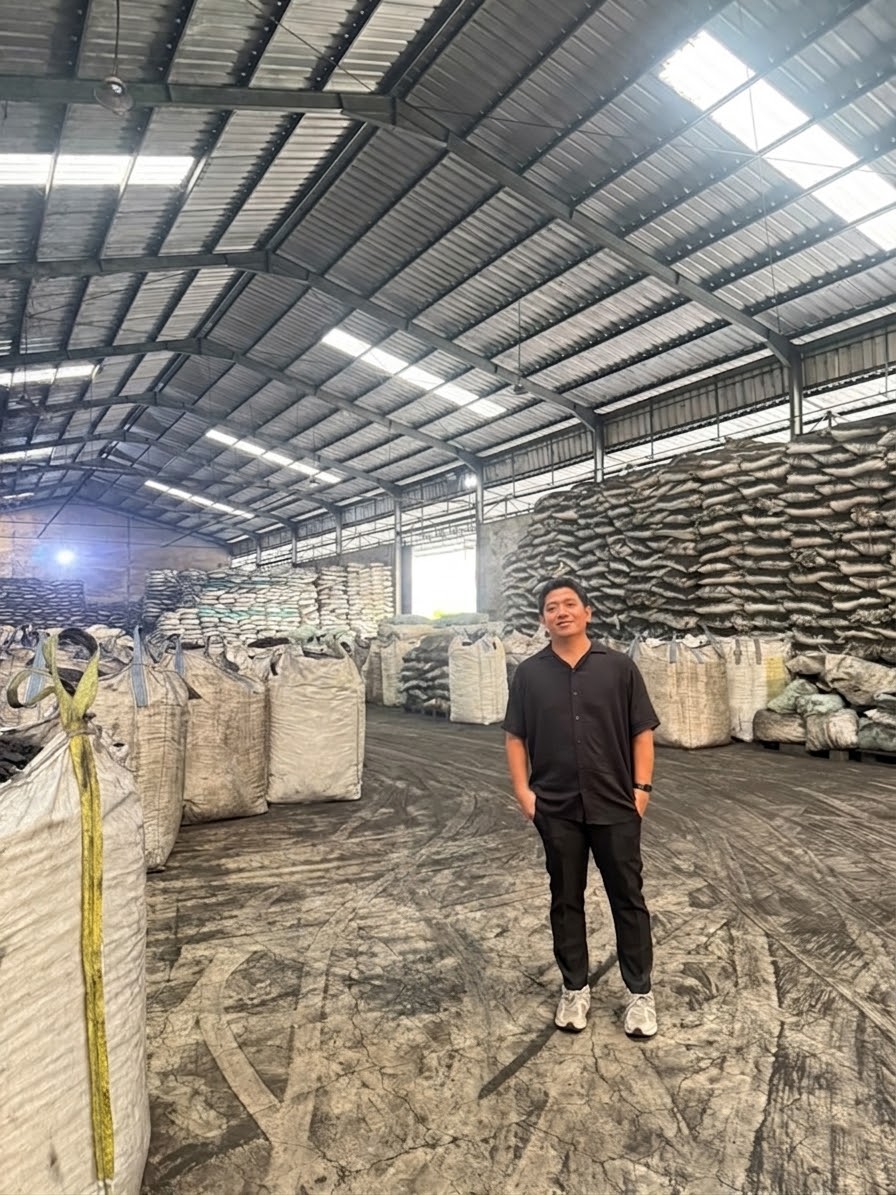 HAQILA owner at a charcoal warehouse in Indonesia