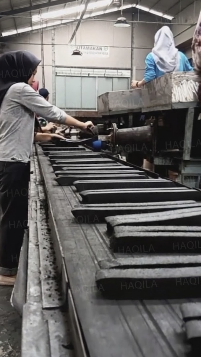 Briquette forming and extrusion line in operation at a manufacturing partner's facility