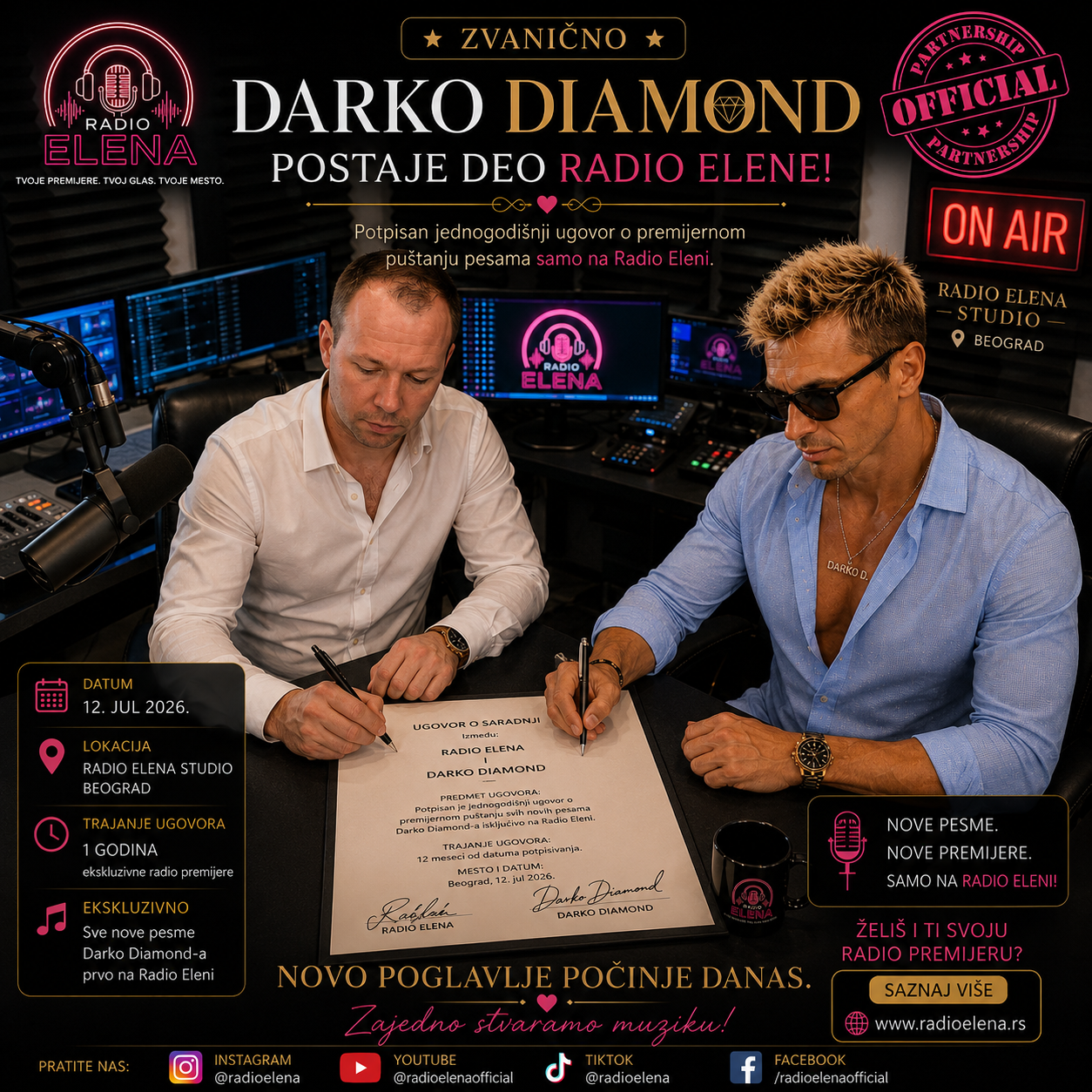 Radio Elena potpisuje ekskluzivno partnerstvo sa Darko Diamond