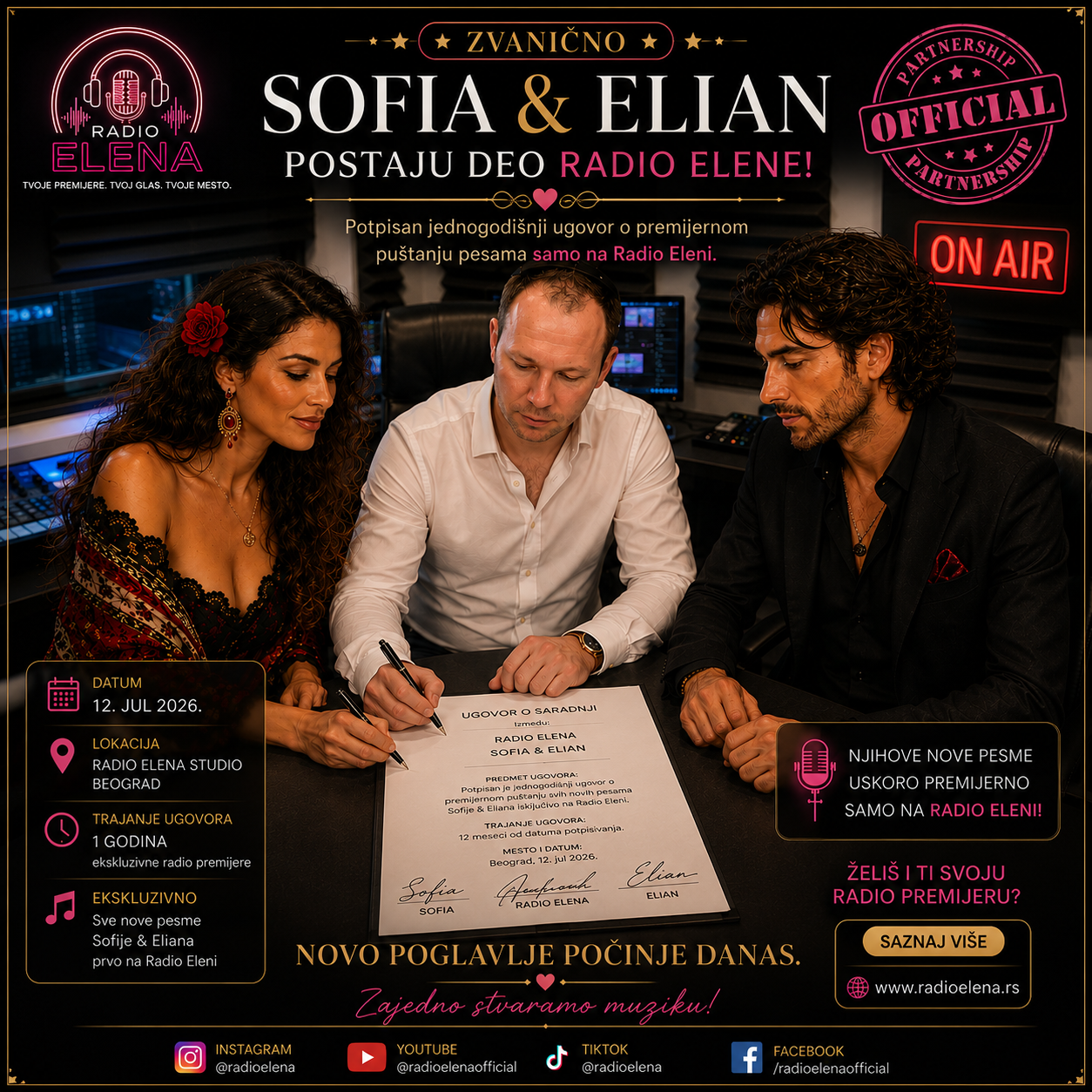 Radio Elena potpisuje ekskluzivno partnerstvo sa Sofie&Elian Music