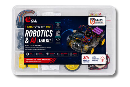 OLL ICSE Grade 9 & 10 Robotics & AI Lab Kit — STEM.org accredited transparent case with 30+ hands-on activities