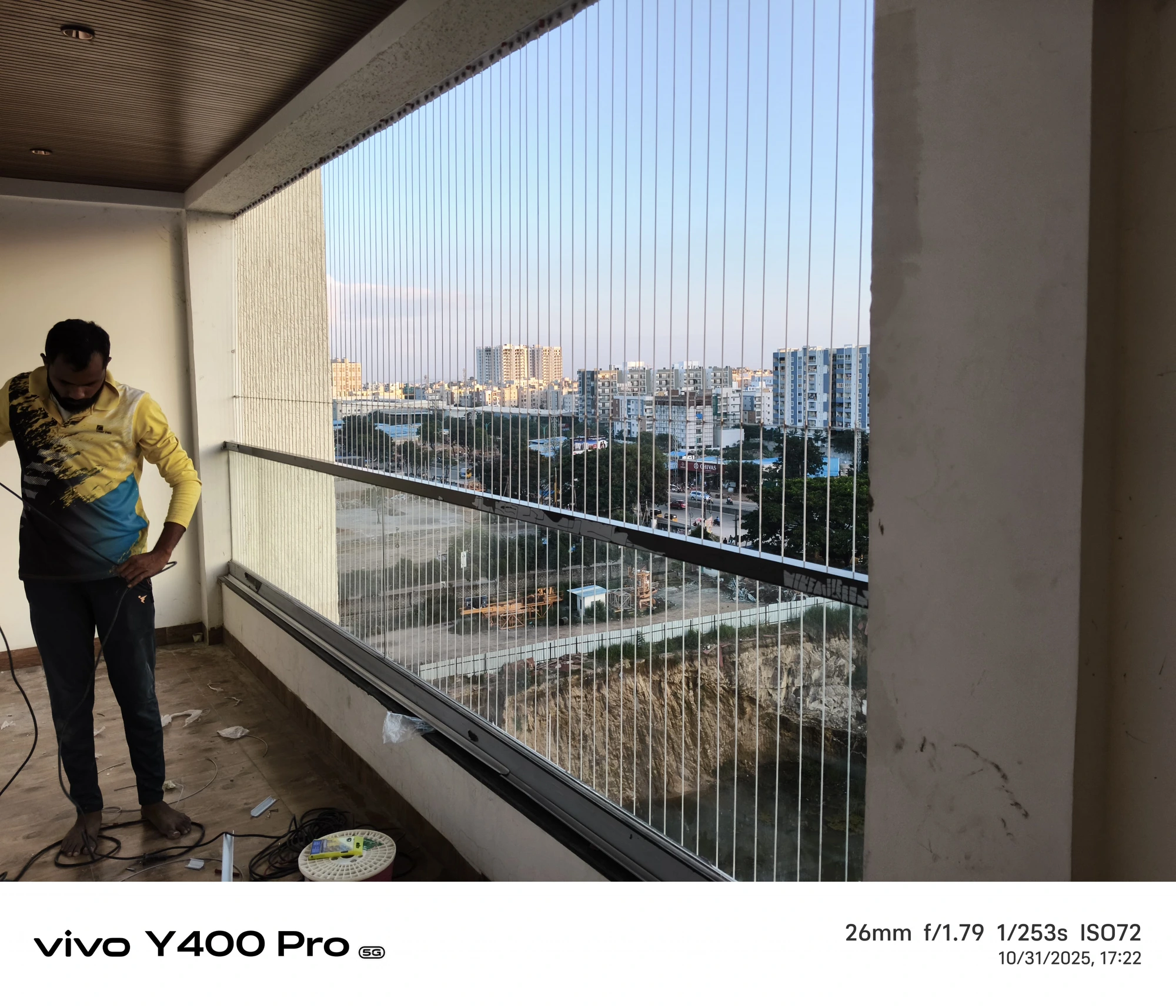 High-Rise Full Height Grill — invisible grills installed in Gachibowli, Hyderabad