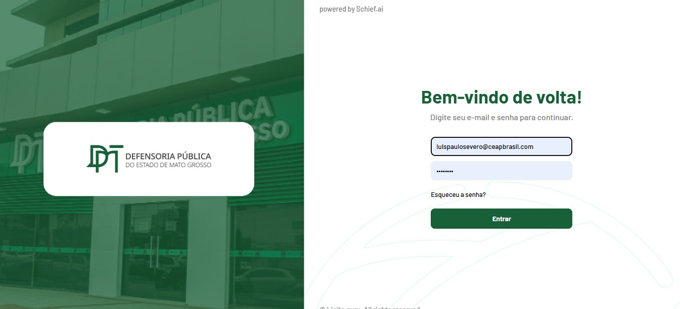 Login personalizado, Defensoria Pública MT