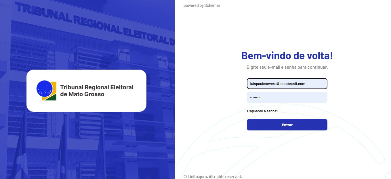 Login personalizado, TRE Mato Grosso