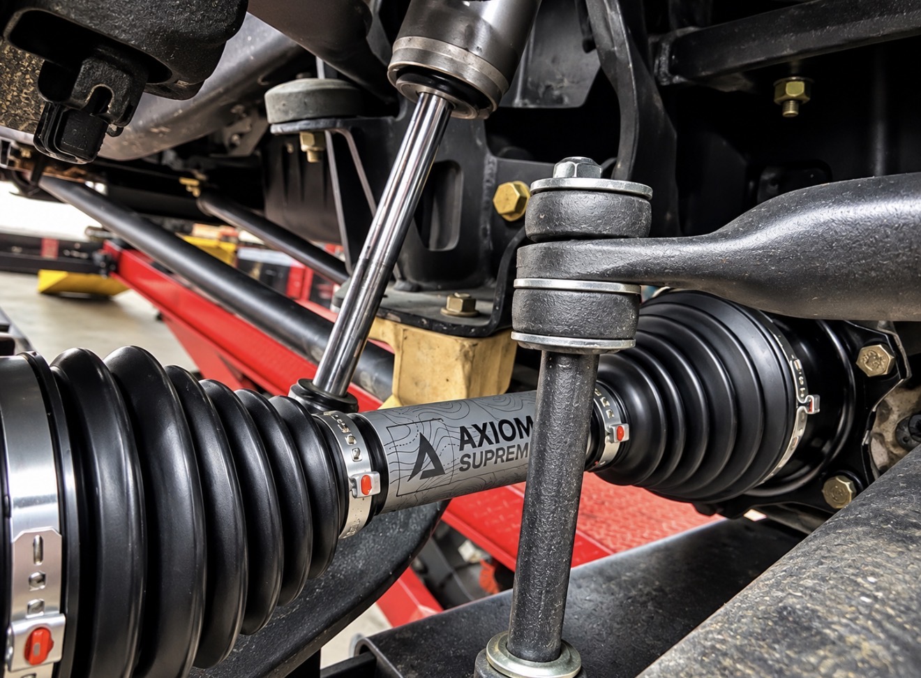 Axiom Supreme axle and steering components installed