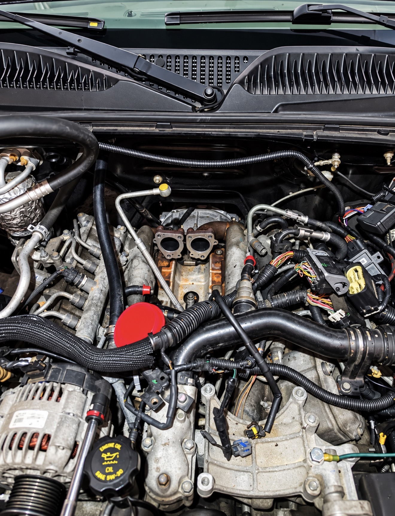 Engine teardown with components removed