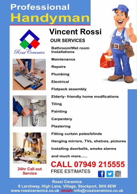 Rossi Ceramics professional handyman services flyer