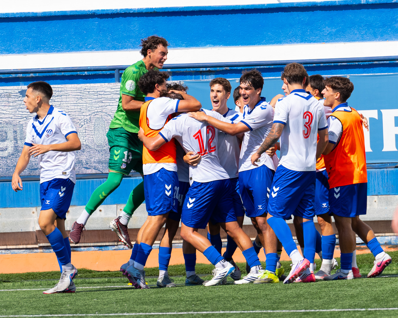 Team celebrating a goal — pure emotion on the pitch